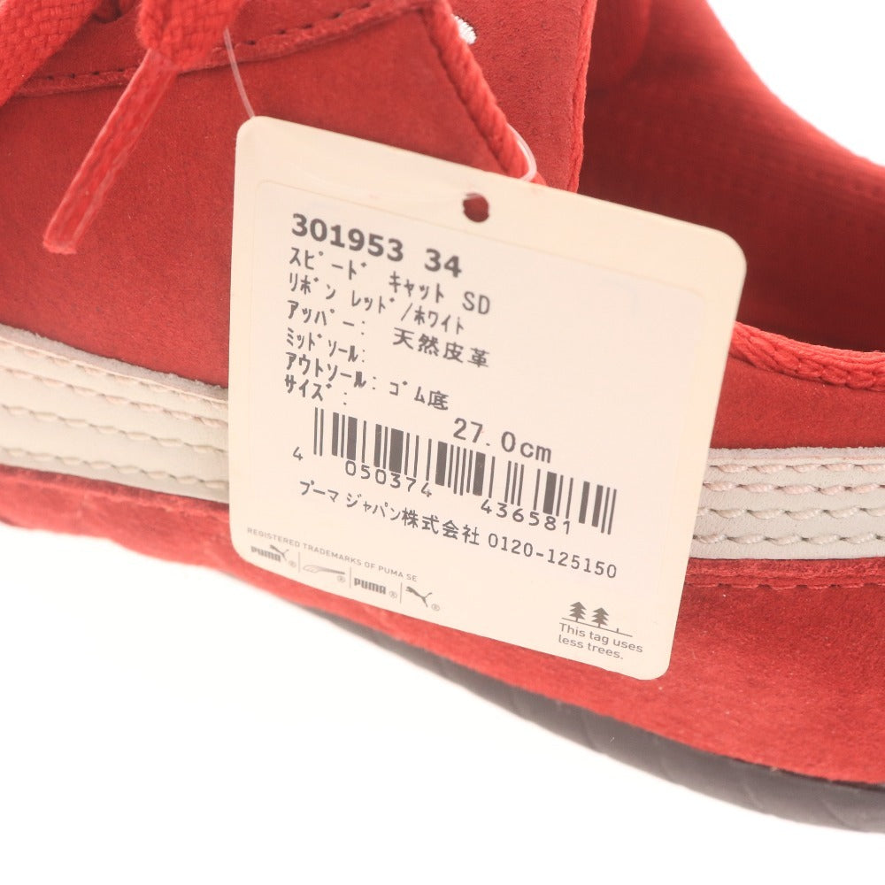 ■ プーマ スニーカー スピードキャット SD 301953 靴 レーシング プーマキャット ゴールドロゴ メンズ 27cm レッド 未使用 付属品付き