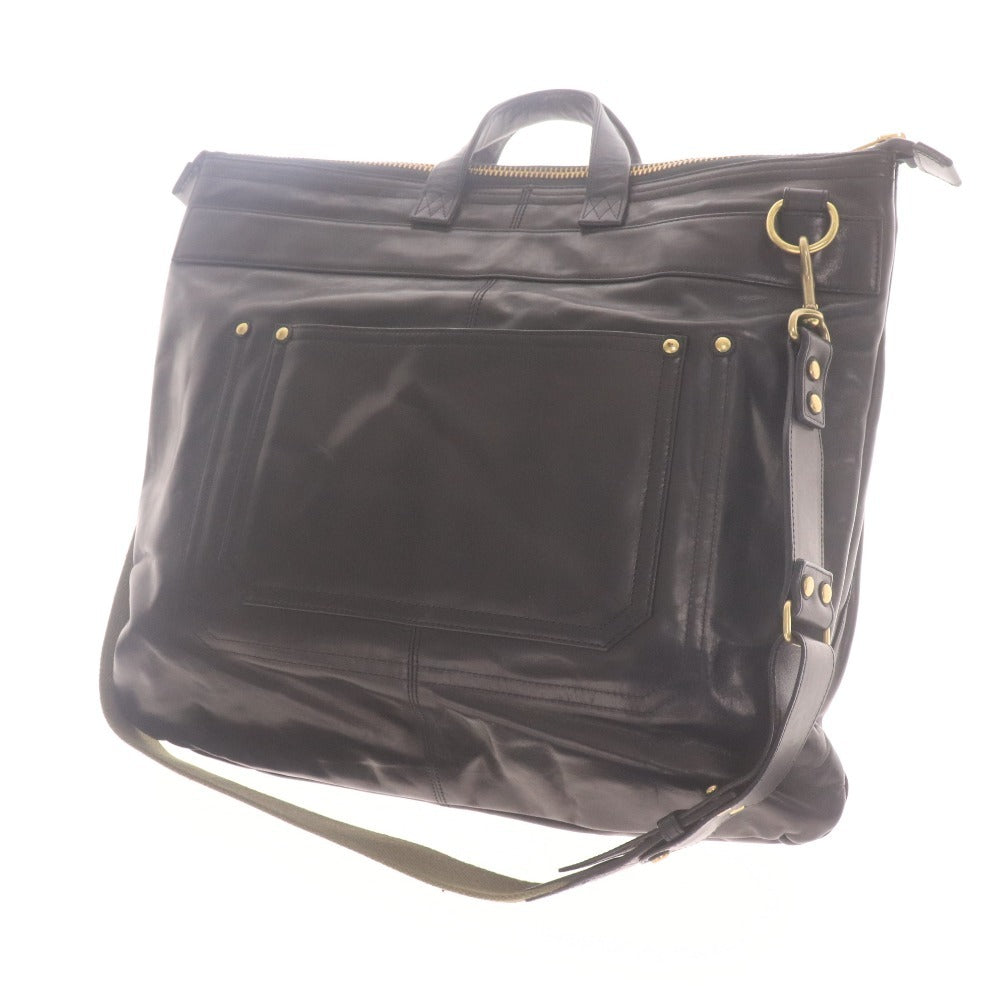 ■ GANZO ガンゾ ヘイルメリー ヘルメットバッグ 0057672-10 トート ショルダー 日本製 馬革 メンズ ブラック 付属品付き 未使用