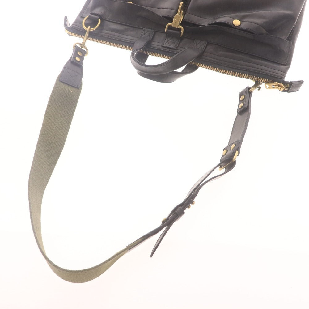 ■ GANZO ガンゾ ヘイルメリー ヘルメットバッグ 0057672-10 トート ショルダー 日本製 馬革 メンズ ブラック 付属品付き 未使用