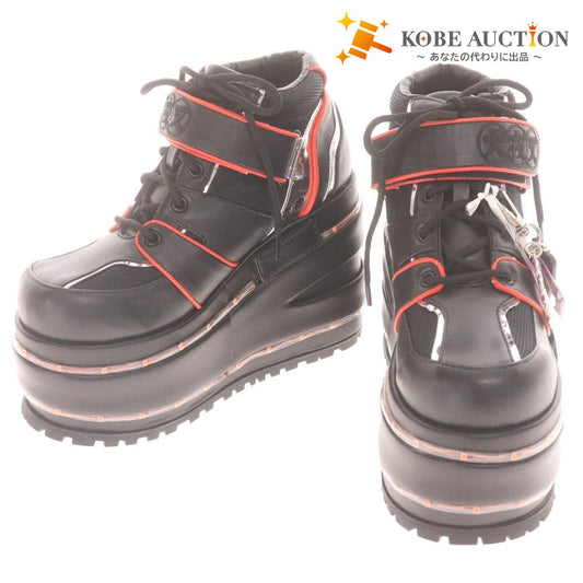 ■ DOLLS KILL x INUYASHA 犬夜叉 コラボ グッズ スニーカーブーツ 靴 厚底 光る機能 レディース 7M 23.5相当 ブラック タグ付き 未使用