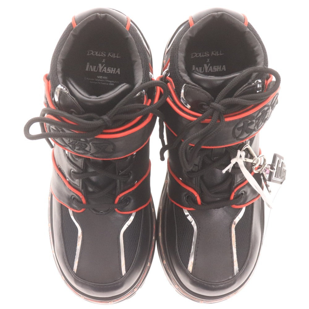 ■ DOLLS KILL x INUYASHA 犬夜叉 コラボ グッズ スニーカーブーツ 靴 厚底 光る機能 レディース 7M 23.5相当 ブラック タグ付き 未使用