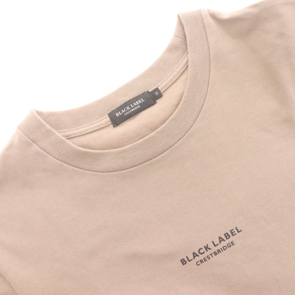 ■ ブラックレーベル クレストブリッジ Tシャツ 半袖 トップス チェック柄 ロゴ プリント メンズ M ライトベージュ 未使用