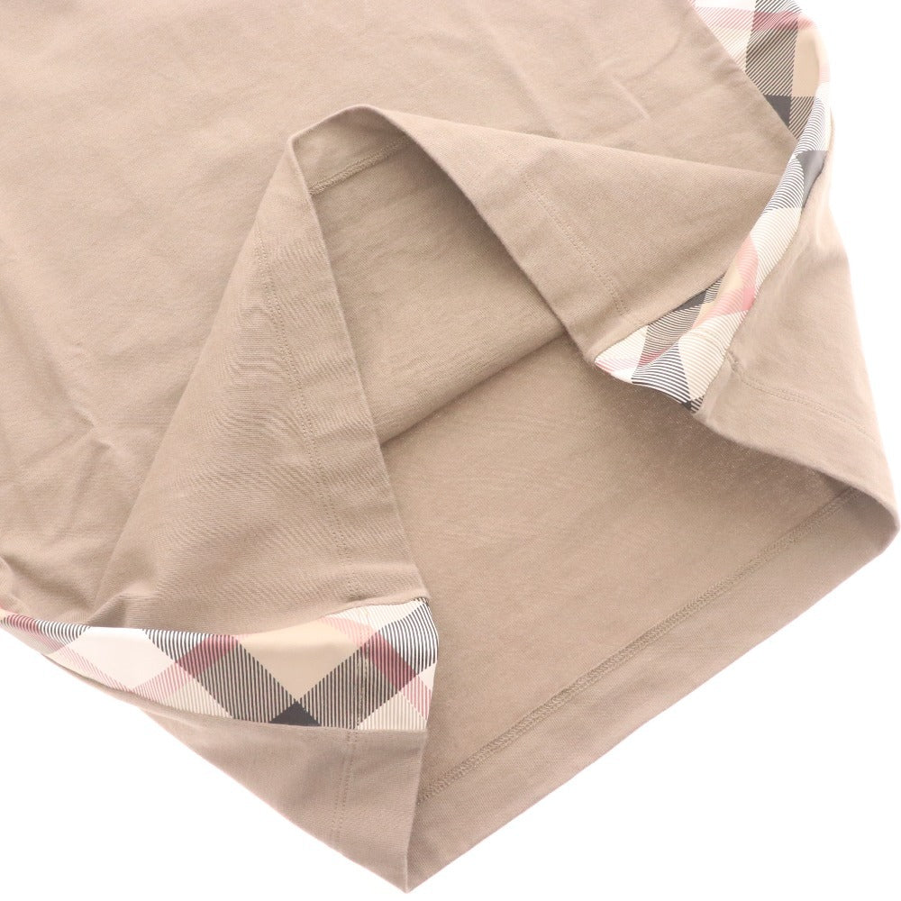 ■ ブラックレーベル クレストブリッジ Tシャツ 半袖 トップス チェック柄 ロゴ プリント メンズ M ライトベージュ 未使用