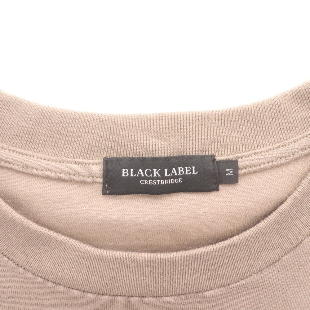 ■ ブラックレーベル クレストブリッジ Tシャツ 半袖 トップス チェック柄 ロゴ プリント メンズ M ライトベージュ 未使用