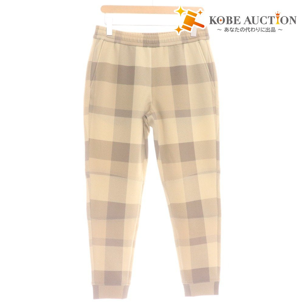 ■ ブラックレーベル クレストブリッジ ジョガーパンツ ボトムス ジャージ リブ ウエストゴム 紐 チェック柄 メンズ M ベージュ系