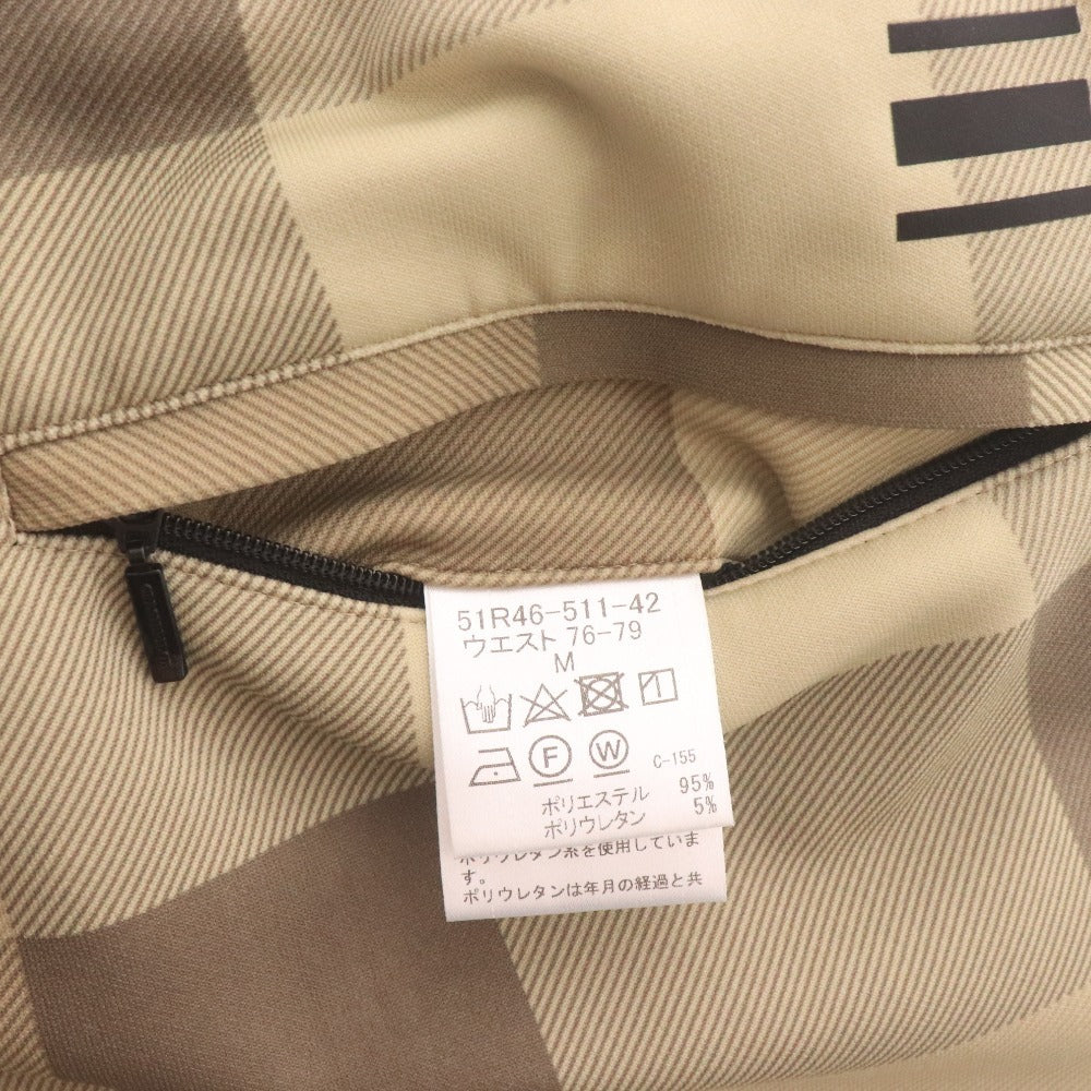 ■ ブラックレーベル クレストブリッジ ジョガーパンツ ボトムス ジャージ リブ ウエストゴム 紐 チェック柄 メンズ M ベージュ系