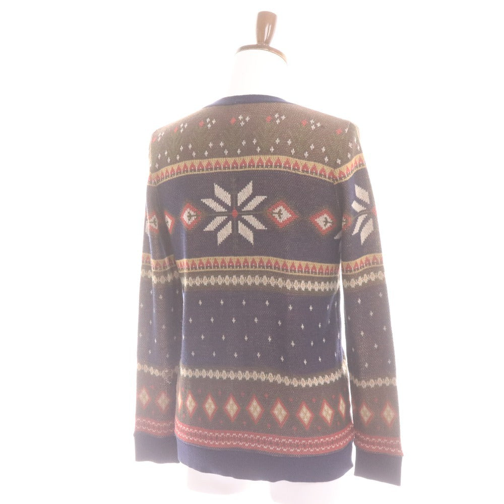 ■ glamb グラム カーディガン 長袖 トップス アウター ニット Vネック ノルディック柄 日本製 メンズ 2 マルチカラー ネイビー ブラウン