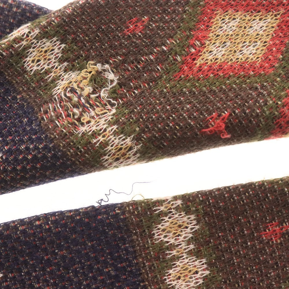 ■ glamb グラム カーディガン 長袖 トップス アウター ニット Vネック ノルディック柄 日本製 メンズ 2 マルチカラー ネイビー ブラウン