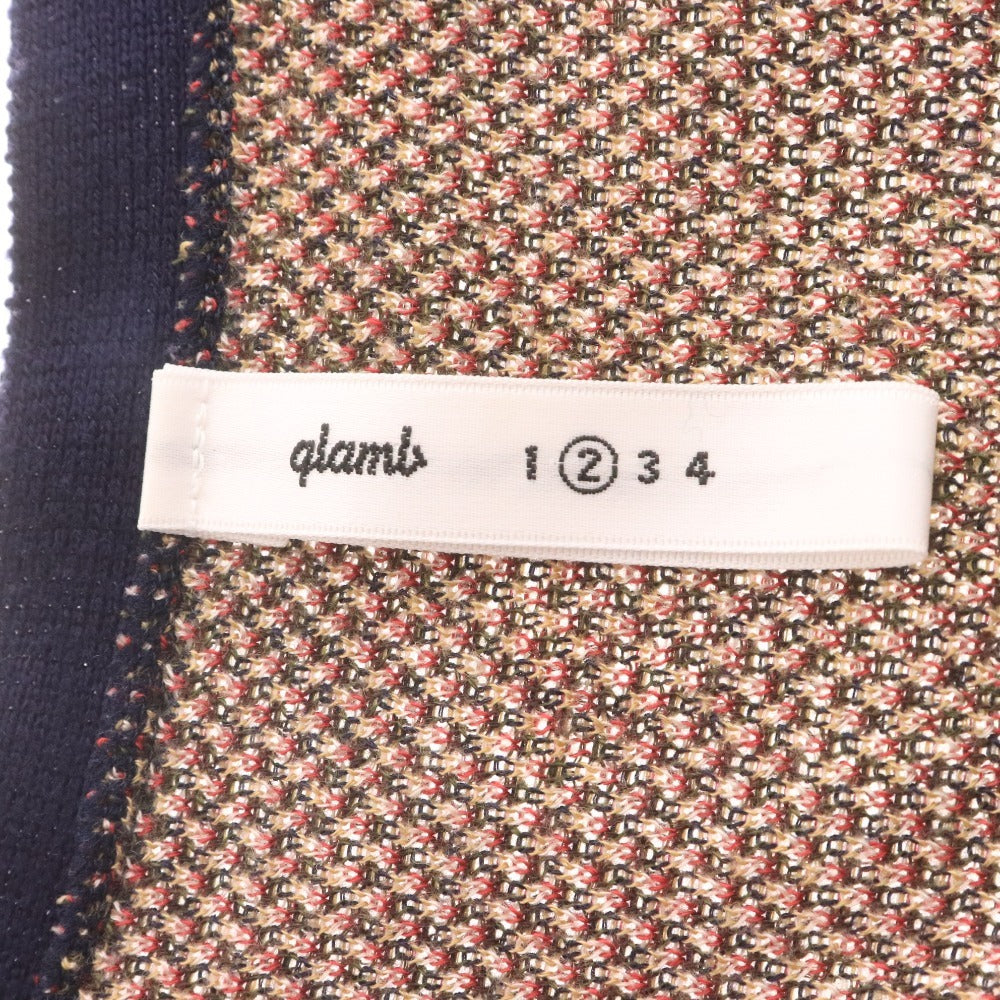 ■ glamb グラム カーディガン 長袖 トップス アウター ニット Vネック ノルディック柄 日本製 メンズ 2 マルチカラー ネイビー ブラウン