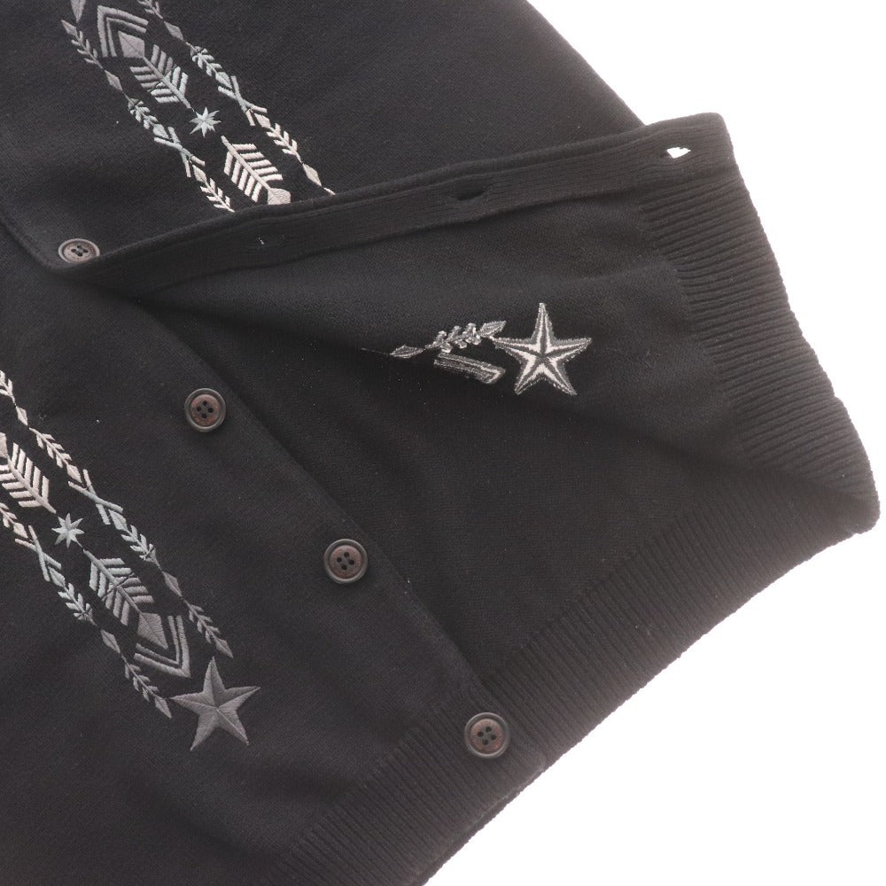 ■ glamb グラム カーディガン 長袖 トップス アウター ニット Vネック ノルディック柄 メンズ 2 黒 グレー系