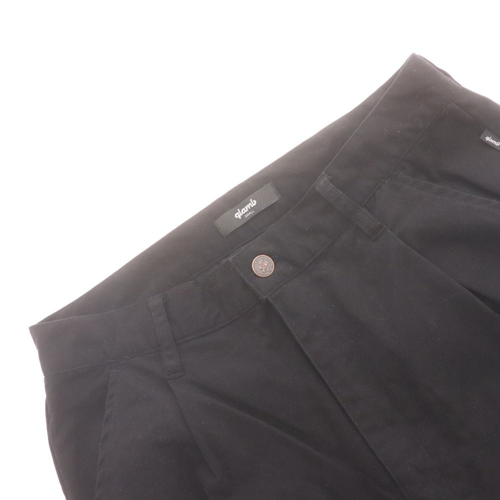 ■ glamb グラム ロングヘムサルエルパンツ ボトムス テーパード フルレングス ストレッチ 無地 メンズ S ブラック 黒