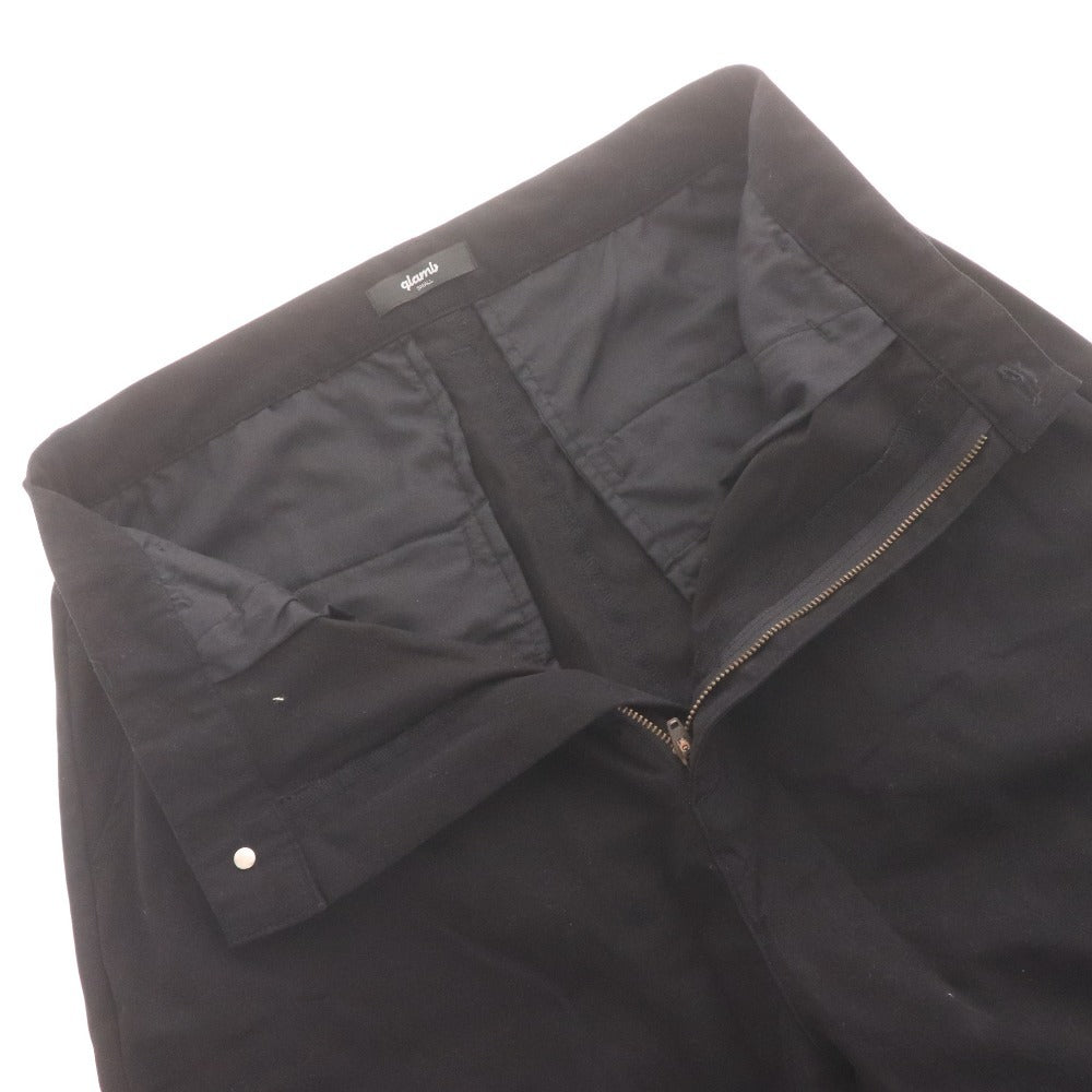 ■ glamb グラム ロングヘムサルエルパンツ ボトムス テーパード フルレングス ストレッチ 無地 メンズ S ブラック 黒