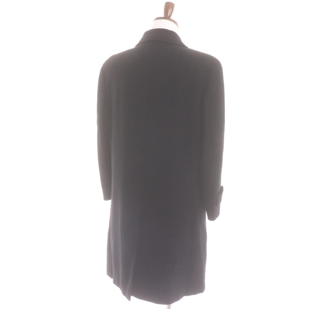 ■ バーバリーブラックレーベル チェスターコート BMC50 長袖 ジャケット アウター 襟ボタン カシミヤ混 ノバチェック 日本製 メンズ M 黒