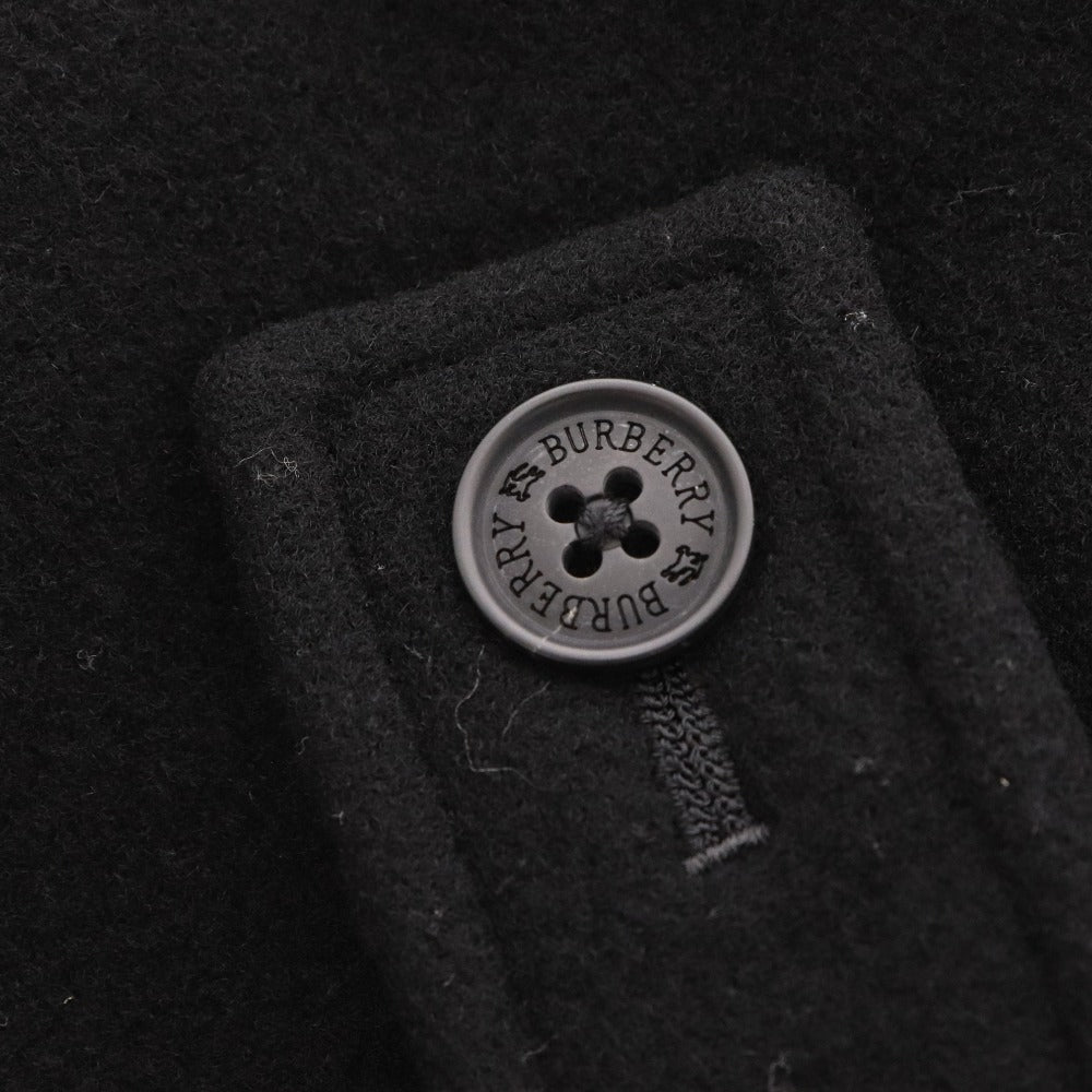 ■ バーバリーブラックレーベル チェスターコート BMC50 長袖 ジャケット アウター 襟ボタン カシミヤ混 ノバチェック 日本製 メンズ M 黒