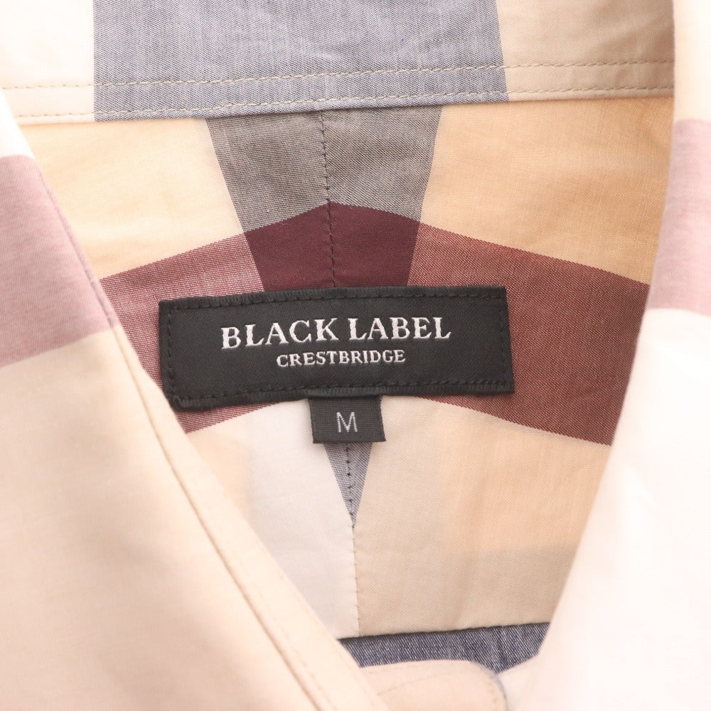 ■ ブラックレーベル クレストブリッジ シャツ ジャケット 長袖 トップス アウター 襟 チェック柄 メンズ M マルチカラー 白 ネイビー系