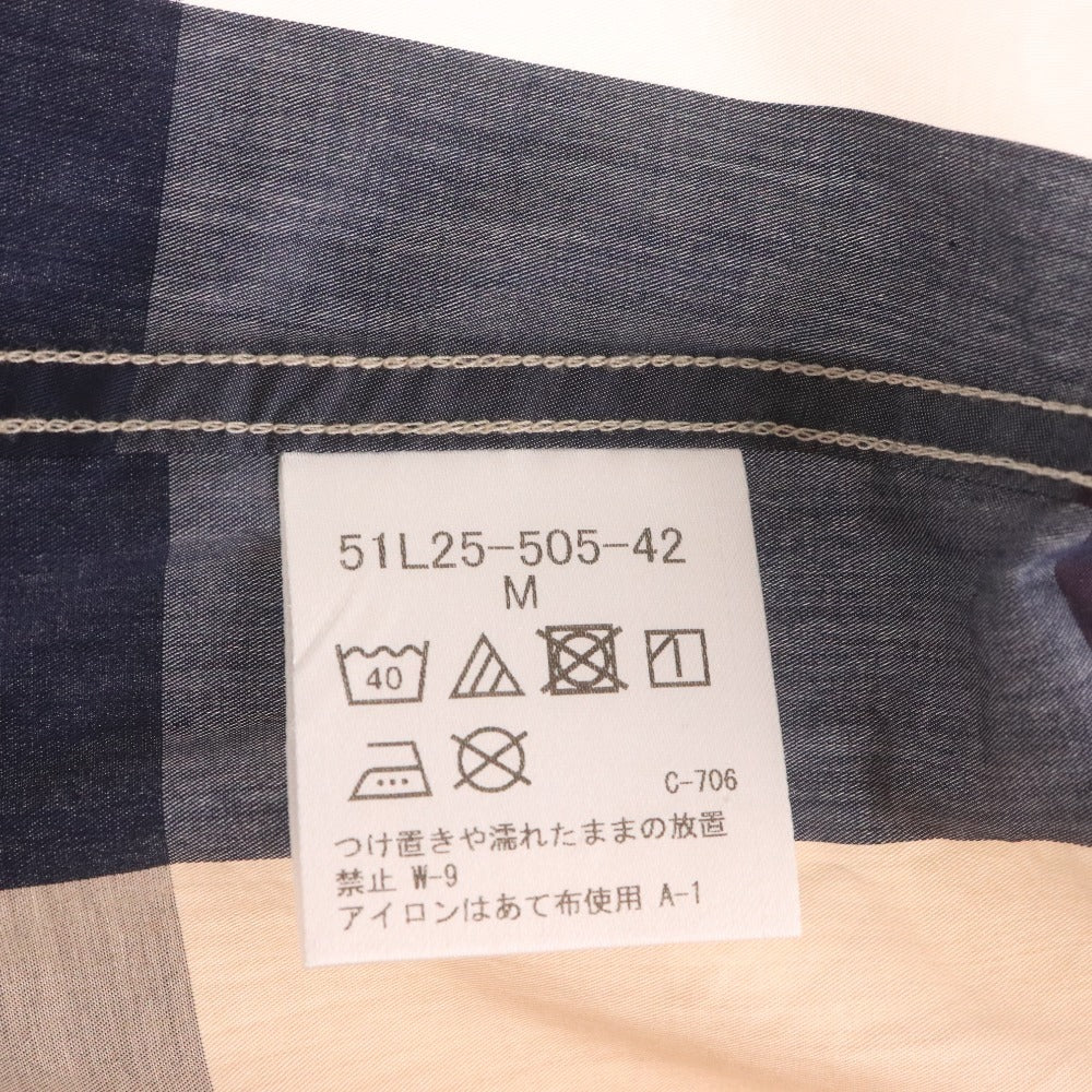 ■ ブラックレーベル クレストブリッジ シャツ ジャケット 長袖 トップス アウター 襟 チェック柄 メンズ M マルチカラー 白 ネイビー系