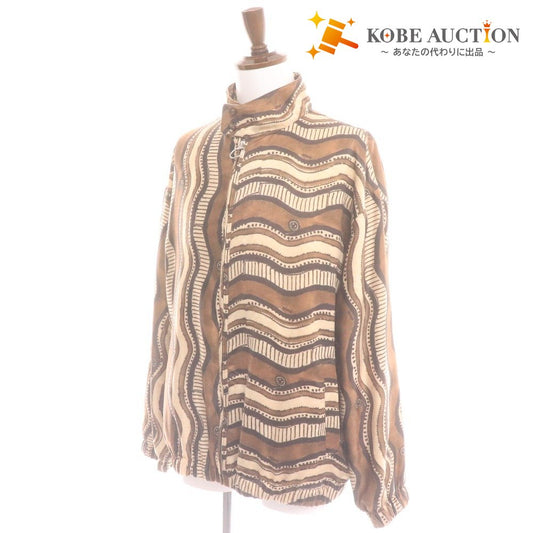 ■ glamb グラム ジャケット 長袖 アウター ファスナー 襟ボタン キャラクター 総柄 メンズ 2 (Mサイズ相当) マルチカラー ブラウン系