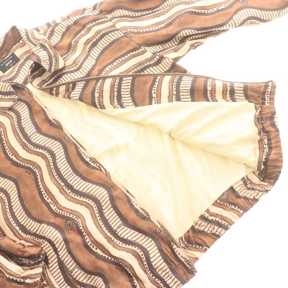 ■ glamb グラム ジャケット 長袖 アウター ファスナー 襟ボタン キャラクター 総柄 メンズ 2 (Mサイズ相当) マルチカラー ブラウン系