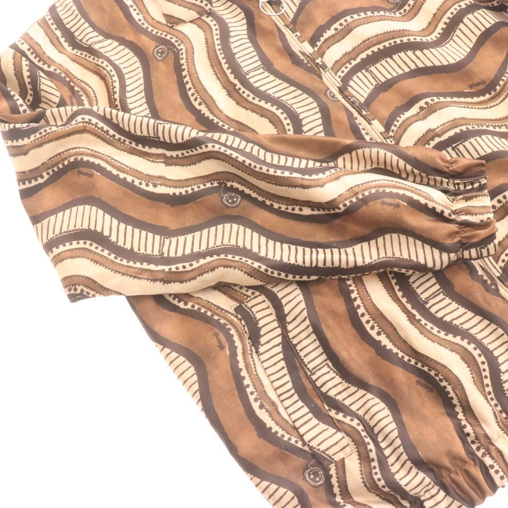 ■ glamb グラム ジャケット 長袖 アウター ファスナー 襟ボタン キャラクター 総柄 メンズ 2 (Mサイズ相当) マルチカラー ブラウン系