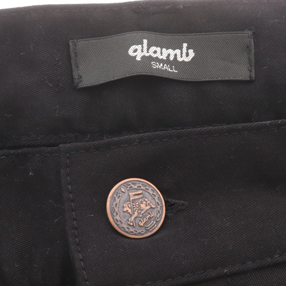 ■ glamb グラム ロングヘムサルエルパンツ ボトムス テーパード フルレングス ストレッチ 無地 メンズ S ブラック 黒 未使用