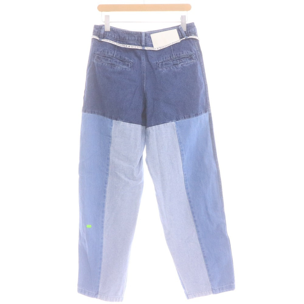 ■ アディダス KSENIASCHNAIDER デニムパンツ パッチワークジーンズ ボトムス 総柄 メンズ 28インチ マルチカラー ネイビー ブルー系