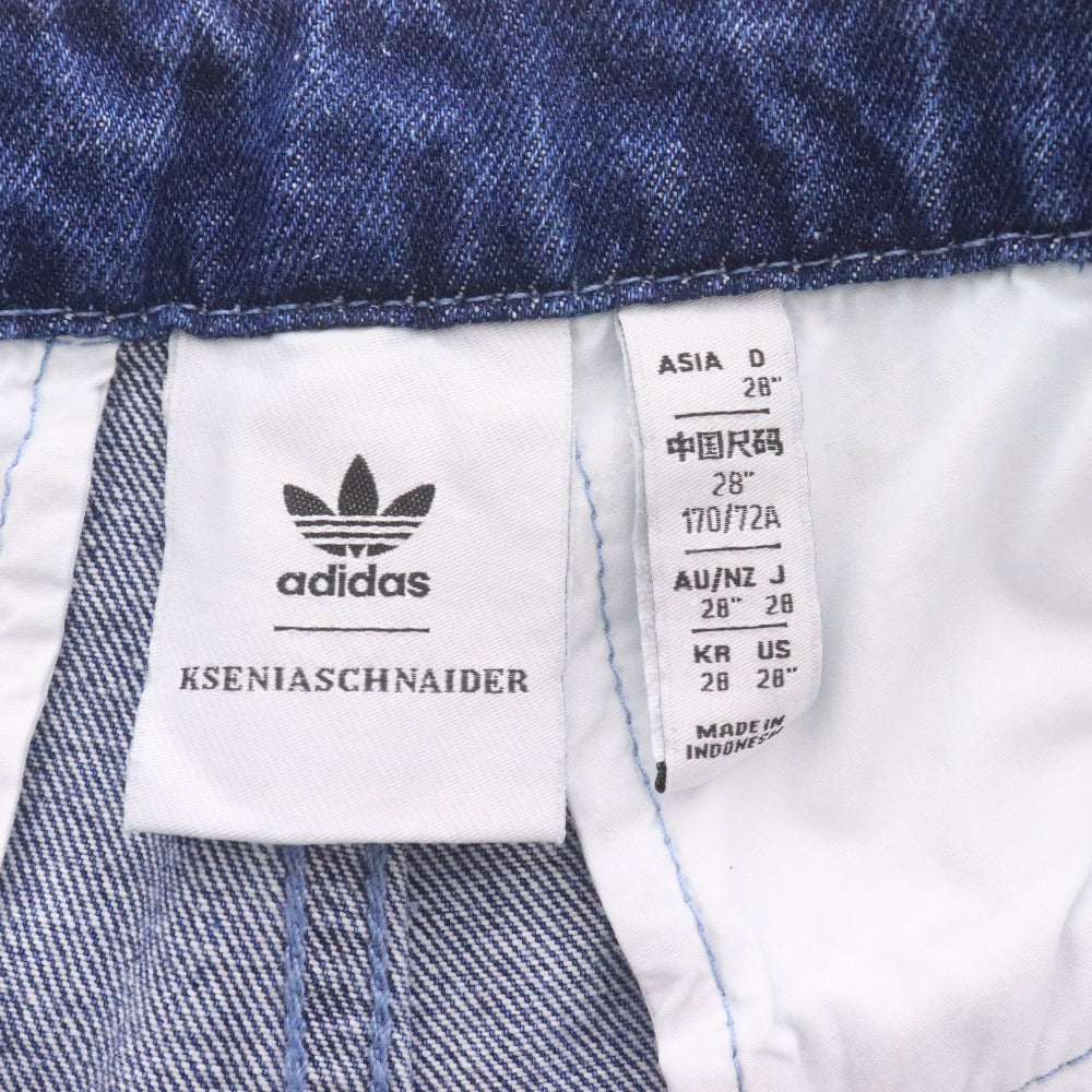 ■ アディダス KSENIASCHNAIDER デニムパンツ パッチワークジーンズ ボトムス 総柄 メンズ 28インチ マルチカラー ネイビー ブルー系