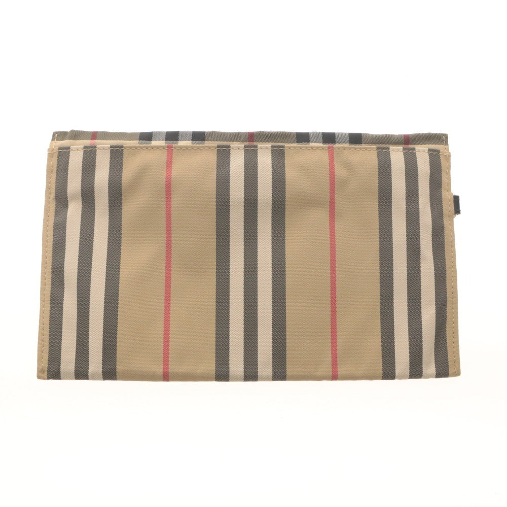 ■ BURBERRY バーバリー ポーチ ハンドバッグ 鞄 ノバチェック柄 カラビナ 小物入れ メンズ レディース ベージュ系 袋付き