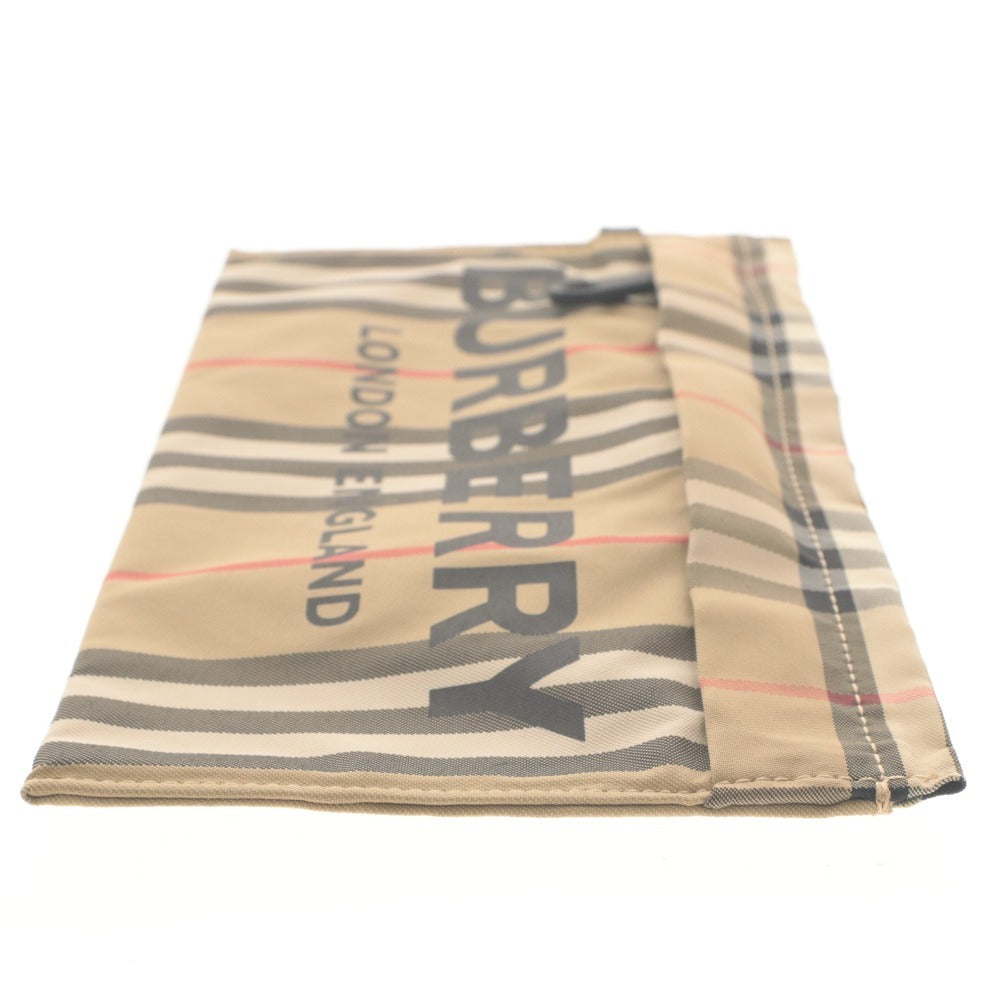 ■ BURBERRY バーバリー ポーチ ハンドバッグ 鞄 ノバチェック柄 カラビナ 小物入れ メンズ レディース ベージュ系 袋付き