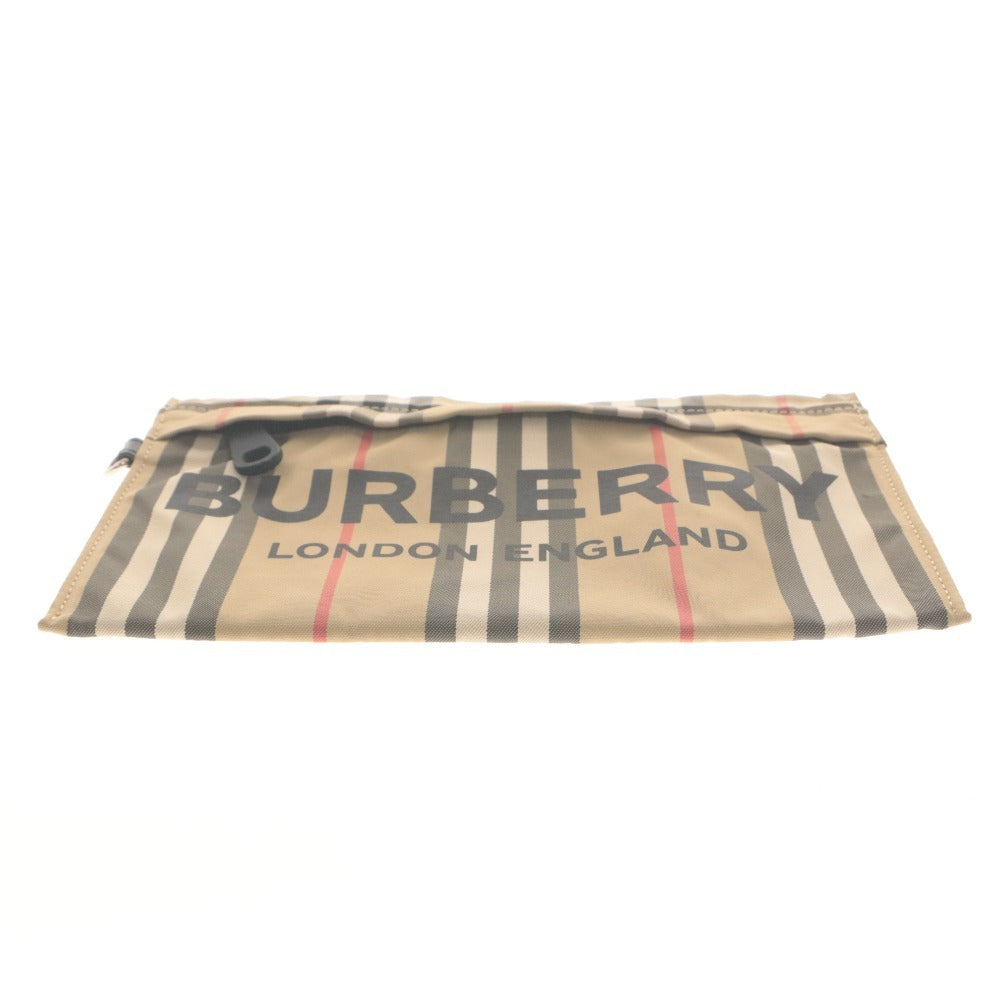 ■ BURBERRY バーバリー ポーチ ハンドバッグ 鞄 ノバチェック柄 カラビナ 小物入れ メンズ レディース ベージュ系 袋付き