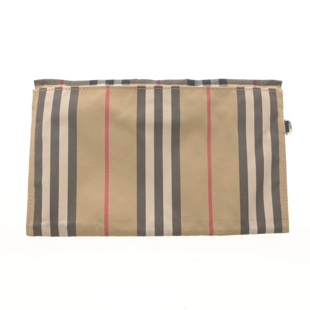 ■ BURBERRY バーバリー ポーチ ハンドバッグ 鞄 ノバチェック柄 カラビナ 小物入れ メンズ レディース ベージュ系