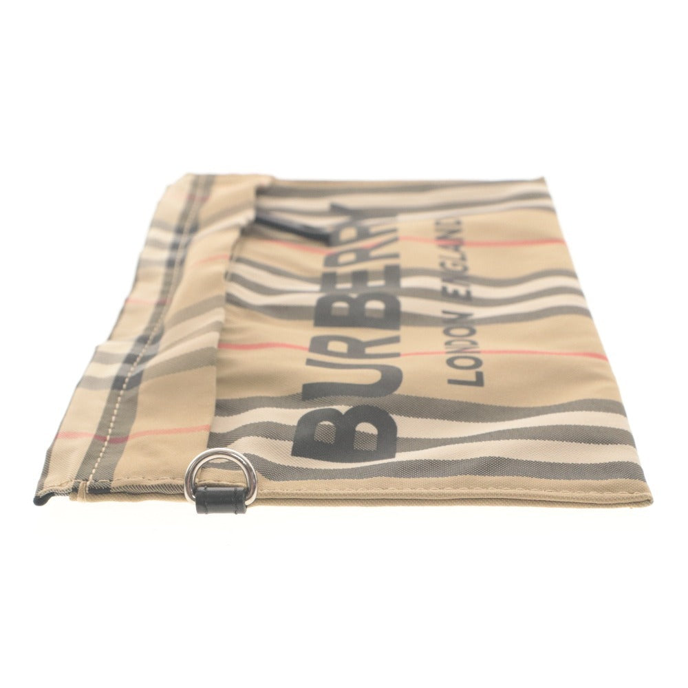 ■ BURBERRY バーバリー ポーチ ハンドバッグ 鞄 ノバチェック柄 カラビナ 小物入れ メンズ レディース ベージュ系