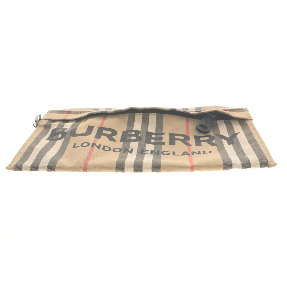 ■ BURBERRY バーバリー ポーチ ハンドバッグ 鞄 ノバチェック柄 カラビナ 小物入れ メンズ レディース ベージュ系