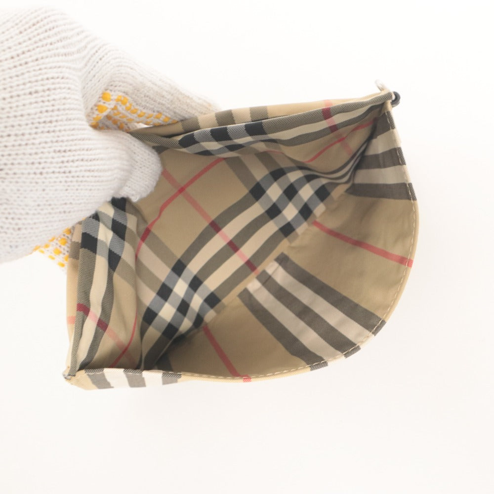 ■ BURBERRY バーバリー ポーチ ハンドバッグ 鞄 ノバチェック柄 カラビナ 小物入れ メンズ レディース ベージュ系