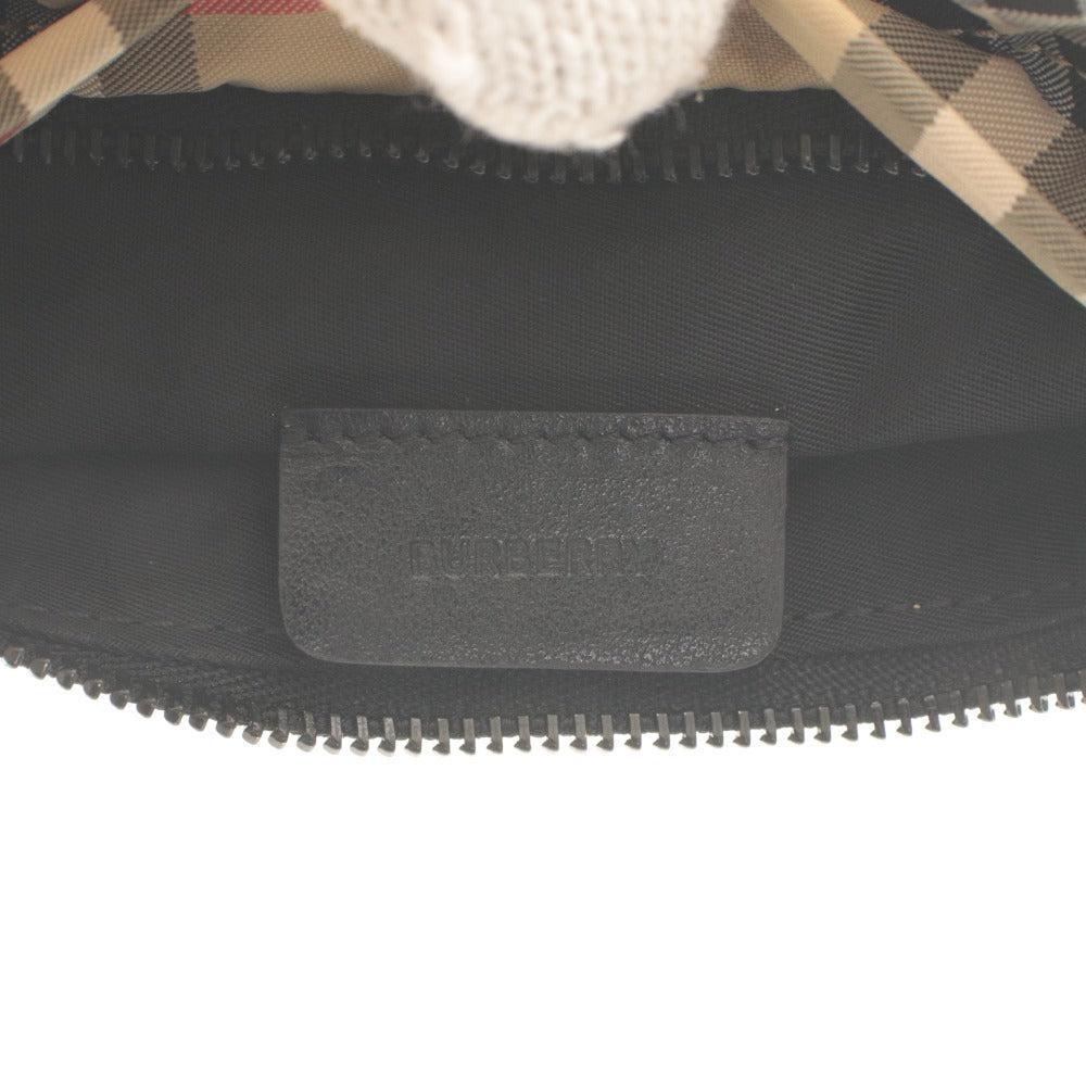 ■ BURBERRY バーバリー ポーチ ハンドバッグ 鞄 ノバチェック柄 カラビナ 小物入れ メンズ レディース ベージュ系