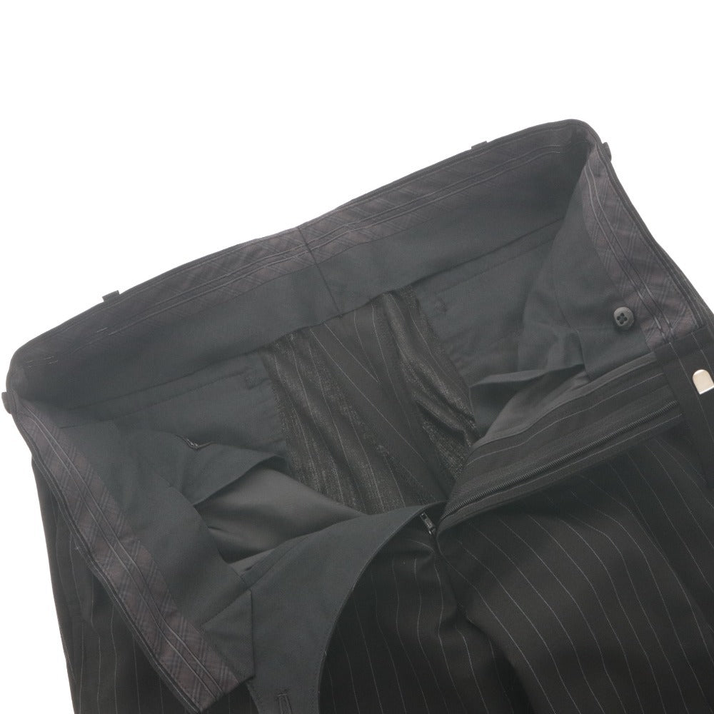■ BURBERRY BLACK LABEL バーバリーブラックレーベル スーツ セットアップ ストライプ ボタン ポケット メンズ 40R ブラック