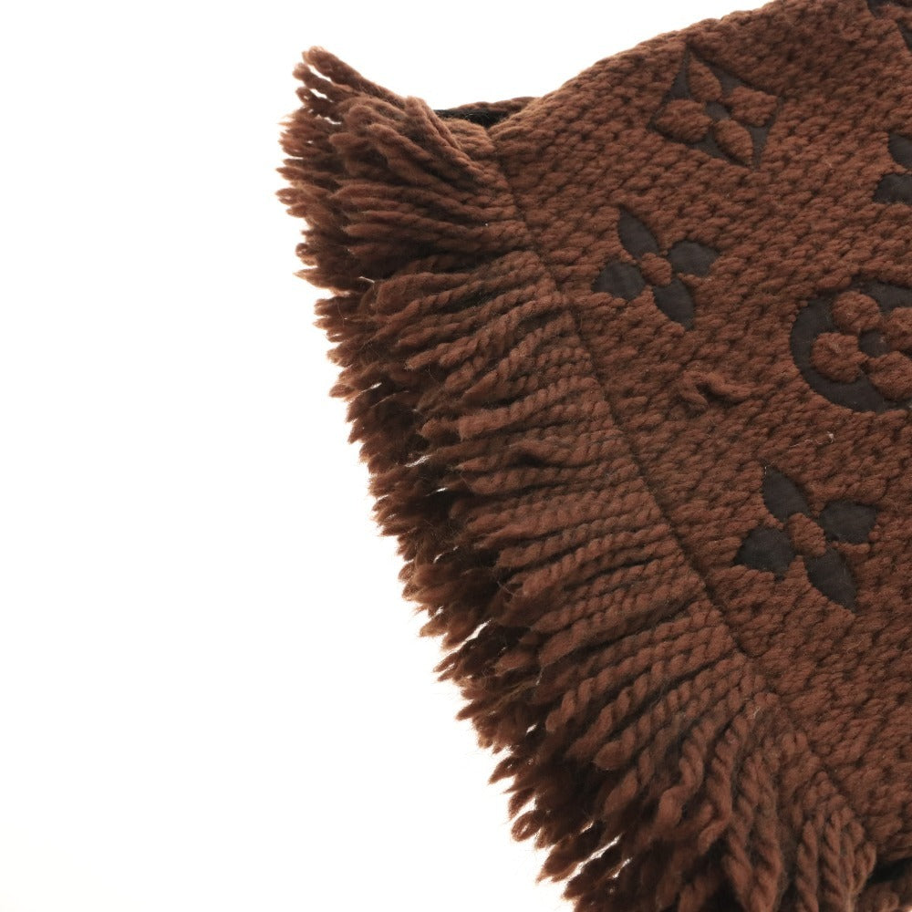 ■ Louis Vuitton Monogram Scarf, Made in Italy, Wool and Silk, Fashion Accessory, Men's and Women's, Brown