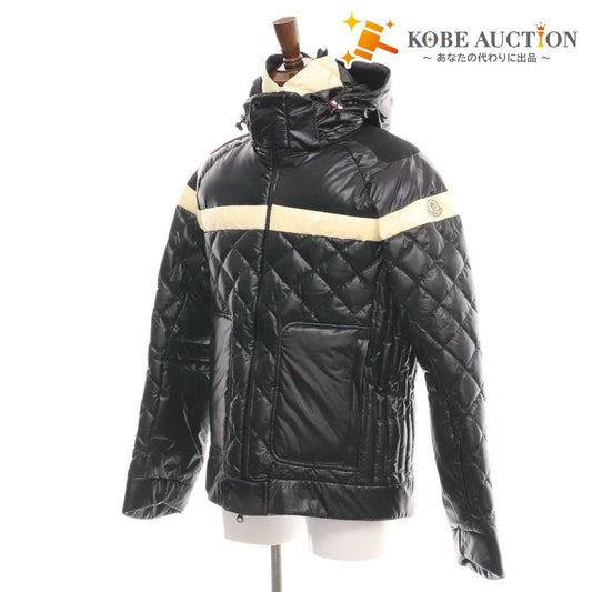 ■ MONCLER モンクレール ダウンジャケット アウター 上着 ファスナー フード メンズ L ブラック
