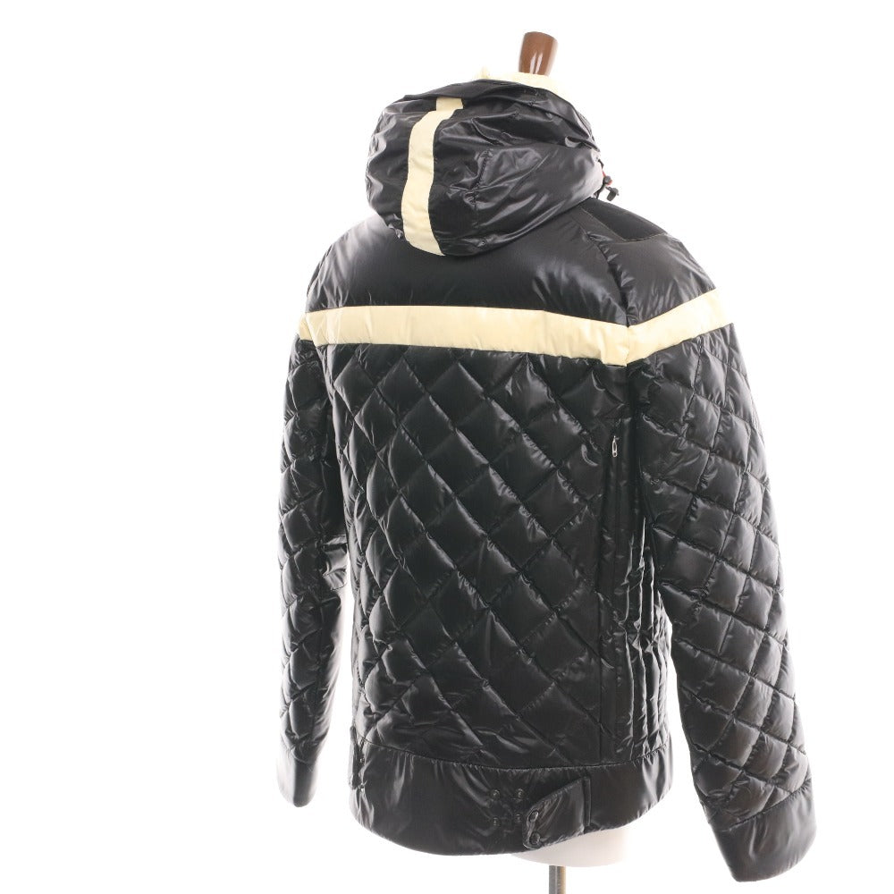 ■ MONCLER モンクレール ダウンジャケット アウター 上着 ファスナー フード メンズ L ブラック