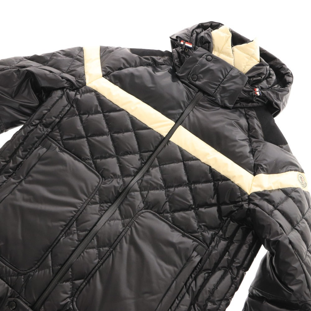 ■ MONCLER モンクレール ダウンジャケット アウター 上着 ファスナー フード メンズ L ブラック
