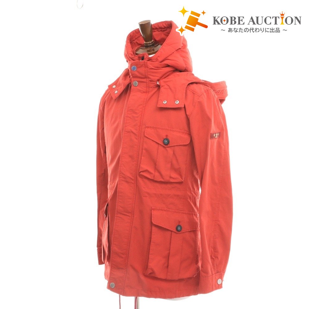 ■ TATRAS Men's Down Jacket with Zipper, Pockets, and Hood, Red, Size 02