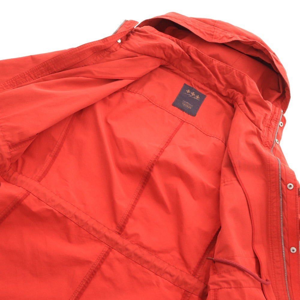 ■ TATRAS Men's Down Jacket with Zipper, Pockets, and Hood, Red, Size 02