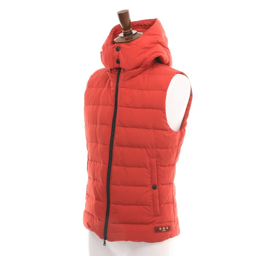 ■ TATRAS Men's Down Jacket with Zipper, Pockets, and Hood, Red, Size 02