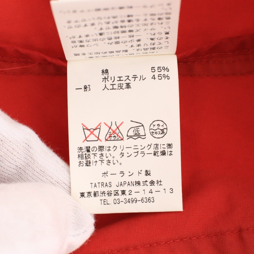 ■ TATRAS Men's Down Jacket with Zipper, Pockets, and Hood, Red, Size 02