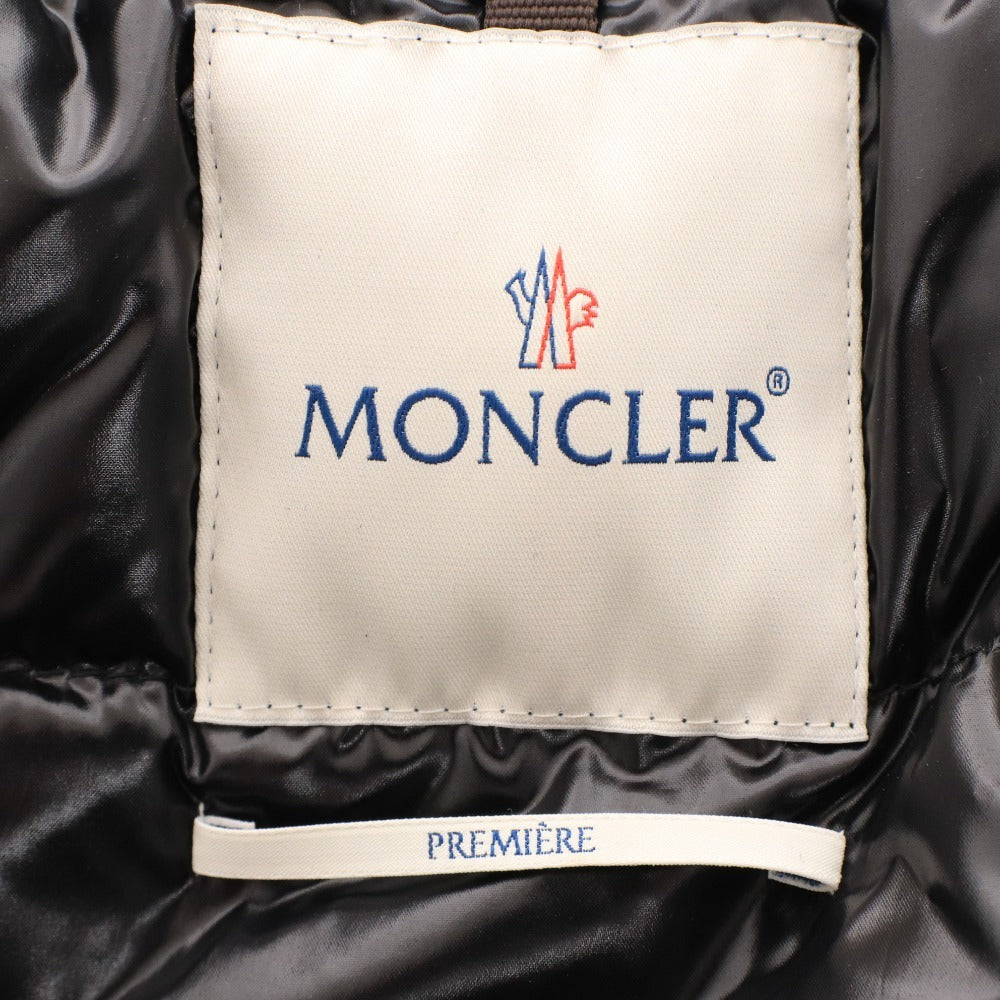 ■ MONCLER モンクレール コート アウター 上着 ゴールドファスナー ボタン フード レディース 1 ブラック ハンガー付き