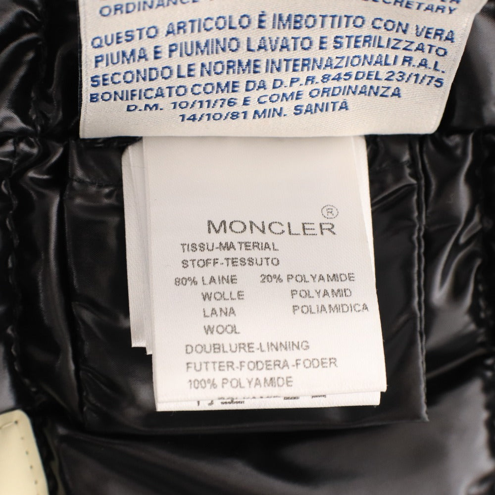 ■ MONCLER モンクレール コート アウター 上着 ゴールドファスナー ボタン フード レディース 1 ブラック ハンガー付き