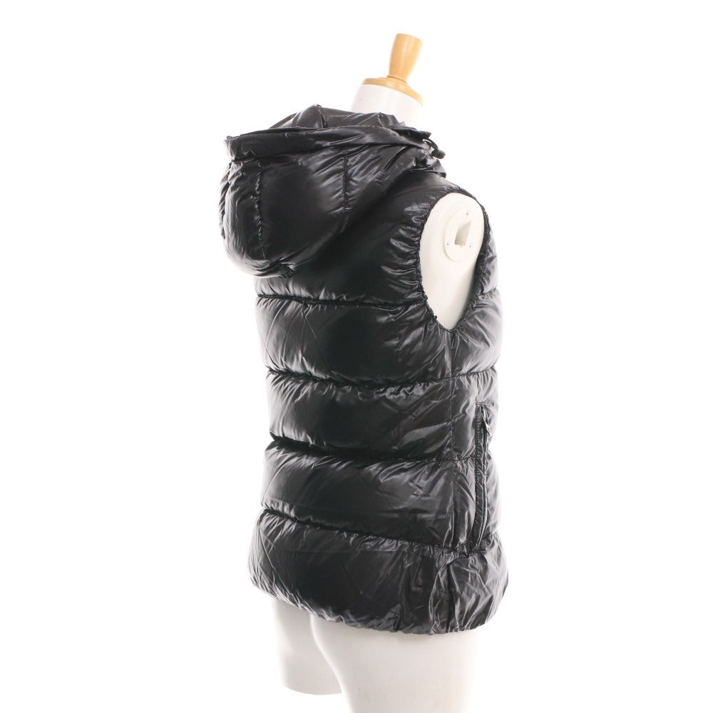■ DUVETICA Down Vest, Sleeveless, Zipper Closure, Hood, Pockets, Women's, Size 40, Black
