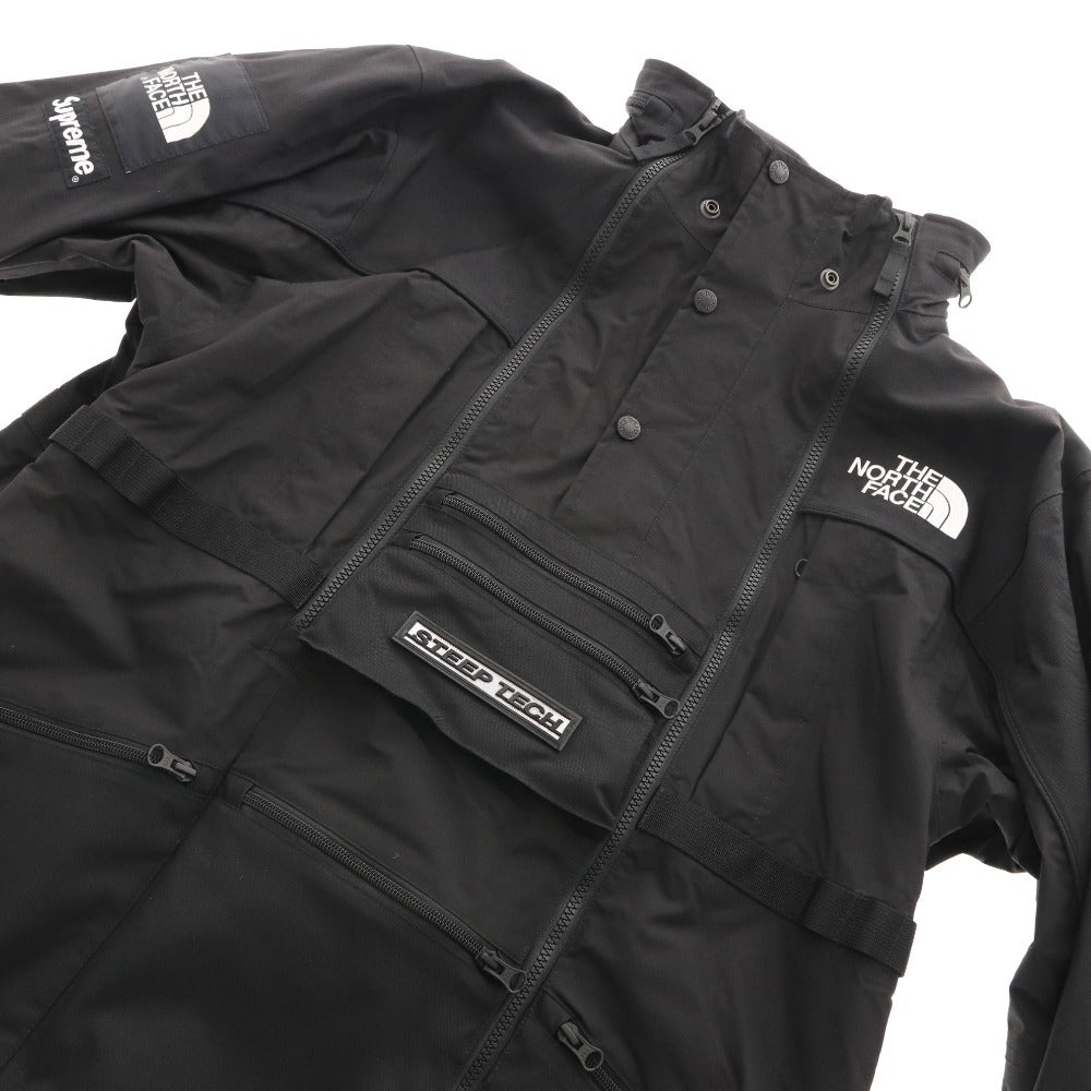 ■ Supreme THE NORTH FACE シュプリーム ノースフェイス コラボ ジャケット アウター 上着 ロゴ ファスナー フード メンズ LG ブラック