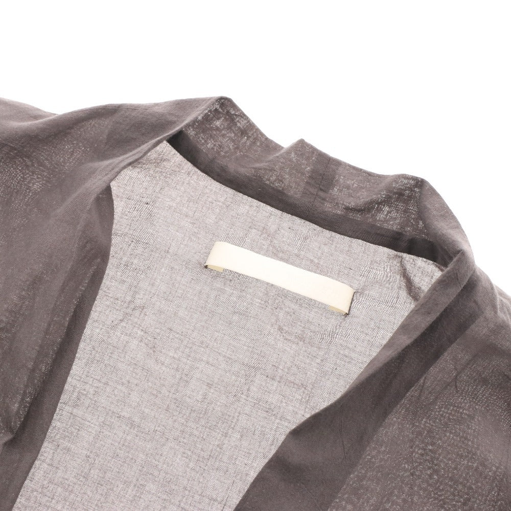 ■ エヴァムエヴァ シャツ ブラウス カーディガン 長袖 E253T020 トップス ギャザー 綿100％ レディース M グレー タグ付き 未使用