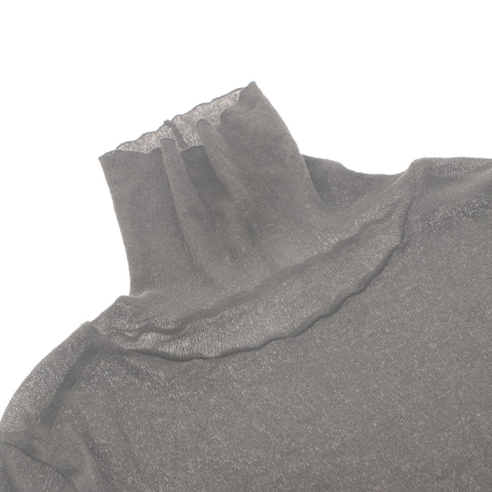 ■ エヴァムエヴァ evam eva タートルネック プルオーパー トップス 薄手 春夏秋 レディース M スミクロ ダークグレー タグ付き