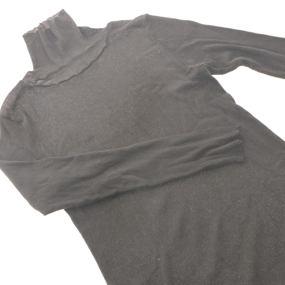 ■ エヴァムエヴァ evam eva タートルネック プルオーパー トップス 薄手 春夏秋 レディース M スミクロ ダークグレー タグ付き